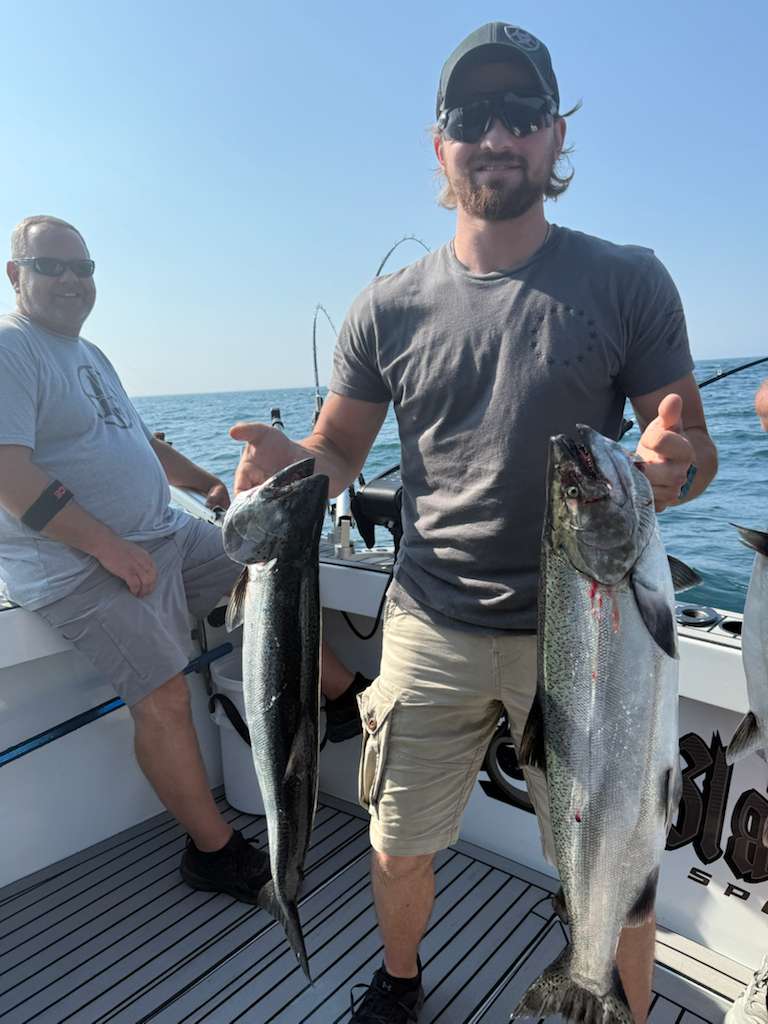 Angler with two salmon
